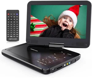 12" Portable DVD Player with 5-Hour Rechargeable Battery, 10" Swivel Display Screen and SD/USB Port, with 1.8m Car Charger, Power Adaptor and Car Headrest Mount, Region Free (Black) 12" Portable DVD Player with 5-Hour Rechargeable Battery, 10" Swivel Display Screen and SD/USB Port, with 1.8m Car Charger, Power Adaptor and Car Headrest Mount, Region Free (Black)