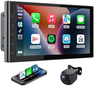 7" Car Stereo Double Din Wireless Apple Carplay Radio Screen for Car Audio Receivers, Bluetooth 5.0 Car Play Android Auto Touchscreen, Channel RCA, Backup Camera, SWC, FM/AM Car Audio Receivers 7" Car Stereo Double Din Wireless Apple Carplay Radio Screen for Car Audio Receivers, Bluetooth 5.0 Car Play Android Auto Touchscreen, Channel RCA, Backup Camera, SWC, FM/AM Car Audio Receivers