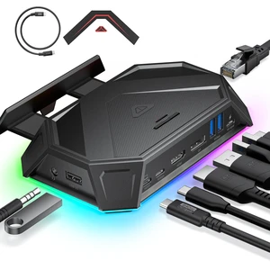 12-in-1 RGB Docking Station for Steam Deck/ROG Ally/Legion Go-HB1201B 4K@120Hz HDMI & DisplayPort, VRR Supported, 100W PD Charging, USB 3.2, Gigabit Ethernet, 6 RGB Modes, SD/TF Slots, 3.5mm Jack 12-in-1 RGB Docking Station for Steam Deck/ROG Ally/Legion Go-HB1201B 4K@120Hz HDMI & DisplayPort, VRR Supported, 100W PD Charging, USB 3.2, Gigabit Ethernet, 6 RGB Modes, SD/TF Slots, 3.5mm Jack