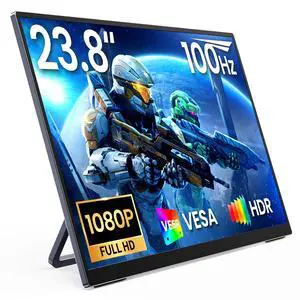 Portable Monitor 23.8 100Hz 1080Pack IPS, Ultra Slim Metal Body Built-in Kickstand Dual Speakers Lap Portable Monitor 23.8 100Hz 1080Pack IPS, Ultra Slim Metal Body Built-in Kickstand Dual Speakers Lap