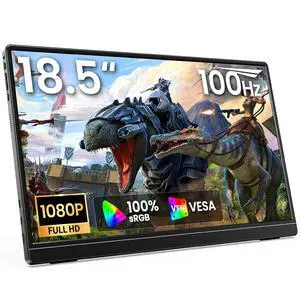 Portable 18.5'' FHD 1080Pack IPS Monitor, 100Hz Built-in Stand Dual Speakers Portable 18.5'' FHD 1080Pack IPS Monitor, 100Hz Built-in Stand Dual Speakers