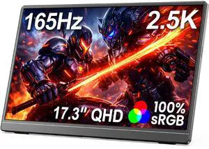 Portable Monitor 17.3 2.5K 165Hz QHD, 100 sRGB IPS, Slim Semi-Metal Design Kickstand Laptop Phone PS Portable Monitor 17.3 2.5K 165Hz QHD, 100 sRGB IPS, Slim Semi-Metal Design Kickstand Laptop Phone PS