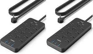 12-Outlet Surge Protector 3 USB Ports (2100J-10ft), iPhone 16/16 Plus/16 Pro/16 Pro Max, TUV Listed, 12-Outlet Surge Protector 3 USB Ports (2100J-10ft), iPhone 16/16 Plus/16 Pro/16 Pro Max, TUV Listed,