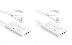 20W USB-C 10-in-1 Ultra Thin Power Strip, Flat Plug, 6 AC Outlets 4 USB Ports (2 USB-/2 USB-C), 10ft 20W USB-C 10-in-1 Ultra Thin Power Strip, Flat Plug, 6 AC Outlets 4 USB Ports (2 USB-/2 USB-C), 10ft