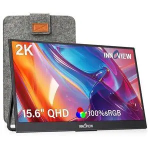 15.6 2K QHD Portable Monitor 100 sRGB, Built-in Adjustable Stand, USB-C and HDMI Laptop MacBook Phon 15.6 2K QHD Portable Monitor 100 sRGB, Built-in Adjustable Stand, USB-C and HDMI Laptop MacBook Phon