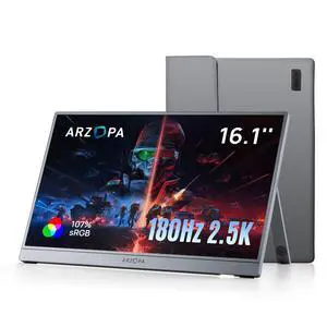 Ultra Slim 16.1 Inch Portable Monitor, 180Hz 2.5K QHD 2560x1440 Ultra Slim 16.1 Inch Portable Monitor, 180Hz 2.5K QHD 2560x1440