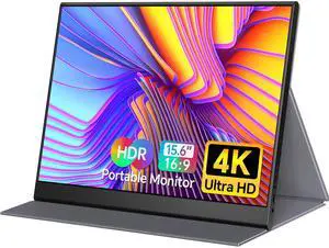 4K UHD 15.6 Inch Portable Monitor, 100 sRGB, HDMI/USB-C Inputs, Built-in Kickstand Speakers, VESA Mo 4K UHD 15.6 Inch Portable Monitor, 100 sRGB, HDMI/USB-C Inputs, Built-in Kickstand Speakers, VESA Mo