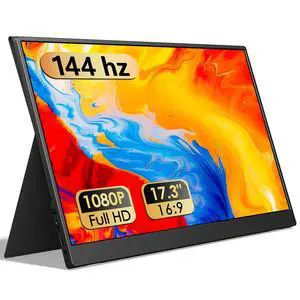 Portable Monitor 17.3 Inch FHD 1080Pack 144Hz, Laptop Desktop PS5 Xbox Switch Mac Phone, Includes Sm Portable Monitor 17.3 Inch FHD 1080Pack 144Hz, Laptop Desktop PS5 Xbox Switch Mac Phone, Includes Sm