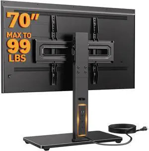 Height Adjustable TV Mount Stand Swivel, Tempered Glass Base 32-72 inch TVs Height Adjustable TV Mount Stand Swivel, Tempered Glass Base 32-72 inch TVs