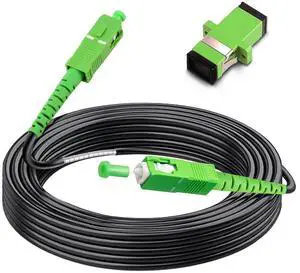 Outdoor Armored SC/APC to SC/APC Fiber Optic Cable, 300m Low Friction, Single Mode Patch Cord, 9/125 Outdoor Armored SC/APC to SC/APC Fiber Optic Cable, 300m Low Friction, Single Mode Patch Cord, 9/125