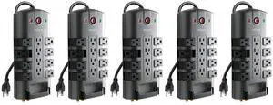 8ft Extension Cord Flat Pivot Plug 8 Rotating 4 Standard Outlet Surge Protector 8ft Extension Cord Flat Pivot Plug 8 Rotating 4 Standard Outlet Surge Protector