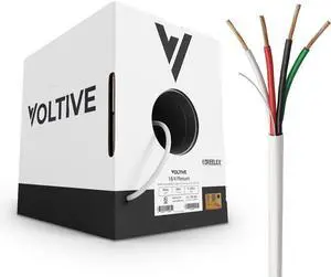18/4 Low Voltage Wire, Plenum CL3P, White, 500ft - 18AWG, 4 Conductors, Stranded Bare Copper, UL Listed - V-1246-2 18/4 Low Voltage Wire, Plenum CL3P, White, 500ft - 18AWG, 4 Conductors, Stranded Bare Copper, UL Listed - V-1246-2