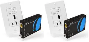 4K HDMI/USB-C Extender, Over Single Cat6/Cat7 Cable Wall Plate Transmitter 4K @ 60Hz UltraHD with HDR & IR Control - Up to 165 ft (Pack of 2) 4K HDMI/USB-C Extender, Over Single Cat6/Cat7 Cable Wall Plate Transmitter 4K @ 60Hz UltraHD with HDR & IR Control - Up to 165 ft (Pack of 2)