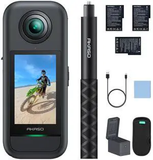 360 Action Camera Creator Combo- 5.7K 360 Video with 1/2" 48MP Sensors, 72MP 360 Photo, 360-SuperSmooth, Touchscreen, Invisible Selfie Stick, 360° Horizon Lock, AI Tracking 360 Action Camera Creator Combo- 5.7K 360 Video with 1/2" 48MP Sensors, 72MP 360 Photo, 360-SuperSmooth, Touchscreen, Invisible Selfie Stick, 360° Horizon Lock, AI Tracking
