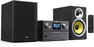 Bluetooth & WiFi Stereo System for Home with CD Player, Spotify, Internet Radio, FM Radio, MP3 Playback, Crisp Highs and Rich Bass 100W, Remote Control Included Bluetooth & WiFi Stereo System for Home with CD Player, Spotify, Internet Radio, FM Radio, MP3 Playback, Crisp Highs and Rich Bass 100W, Remote Control Included