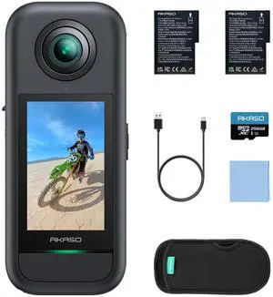 360 Action Camera Standard Combo- 5.7K 360 Video with 1/2" 48MP Sensors, 72MP 360 Photo, 360-SuperSmooth, Invisible Selfie Stick Effect, 360° Horizon Lock, AI Tracking with 256GB MicroSD Card 360 Action Camera Standard Combo- 5.7K 360 Video with 1/2" 48MP Sensors, 72MP 360 Photo, 360-SuperSmooth, Invisible Selfie Stick Effect, 360° Horizon Lock, AI Tracking with 256GB MicroSD Card