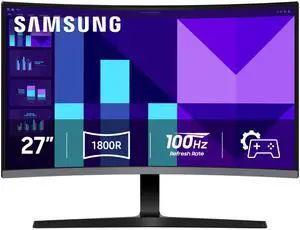 27-inch S3 (S39GD) FHD 100Hz Curved Monitor, Game Mode, Eye Saver Mode, Multiple Connectivity with HDMI Port, Built-in Speakers, LS27D396GANXZA, 2025 27-inch S3 (S39GD) FHD 100Hz Curved Monitor, Game Mode, Eye Saver Mode, Multiple Connectivity with HDMI Port, Built-in Speakers, LS27D396GANXZA, 2025