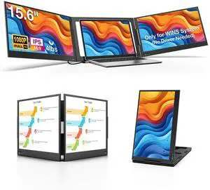 Laptop Screen Extender, 15.6" 1080P Triple Portable Monitor Extender with Ultra-Slim Full HD IPS Display, USB-C Plug and Play Travel Dual Monitor for 12"-16" Laptops (Windows Only) Laptop Screen Extender, 15.6" 1080P Triple Portable Monitor Extender with Ultra-Slim Full HD IPS Display, USB-C Plug and Play Travel Dual Monitor for 12"-16" Laptops (Windows Only)