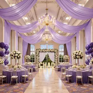 20ftx40ft Taro Purple Ceiling Curtain for Wedding Parties 4 Panels Wrinkle Free 40 FT Long Tent Draping Curtains for Wedding, Birthday & Theme Parties, 40ft Height with Rod Pocket 20ftx40ft Taro Purple Ceiling Curtain for Wedding Parties 4 Panels Wrinkle Free 40 FT Long Tent Draping Curtains for Wedding, Birthday & Theme Parties, 40ft Height with Rod Pocket