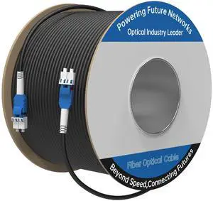 200M/656FT LC to LC Armored Outdoor Fiber Optic Cable, Single Mode Duplex 9/125m SMF Fiber Patch Cord, OS1/OS2 Compatible, Black LSZH Jacket, Uniboot Jumper for FTTH, Data Center, Long Distance Use 200M/656FT LC to LC Armored Outdoor Fiber Optic Cable, Single Mode Duplex 9/125m SMF Fiber Patch Cord, OS1/OS2 Compatible, Black LSZH Jacket, Uniboot Jumper for FTTH, Data Center, Long Distance Use
