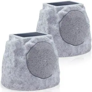 2 Pack Rock Speakers Outdoor Water Resistant IP44, Multi Sync Up to 100 Speakers, Solar Powered Rock Speaker with Light for Patio Garden Party Pool Deck Yard Outside 2 Pack Rock Speakers Outdoor Water Resistant IP44, Multi Sync Up to 100 Speakers, Solar Powered Rock Speaker with Light for Patio Garden Party Pool Deck Yard Outside