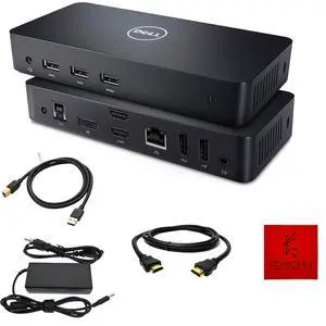 Dell D3100 Dock USB 3.0 Ultra HD/4K Triple Display Docking Station Dual Monitor with 65W, HDMI & USB 3.0 Cable Dell D3100 Dock USB 3.0 Ultra HD/4K Triple Display Docking Station Dual Monitor with 65W, HDMI & USB 3.0 Cable