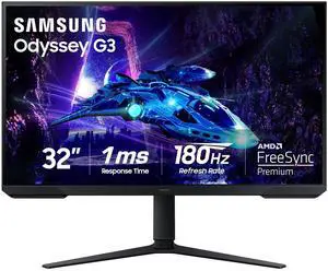 32-Inch Odyssey G3 (G30D) Series FHD Gaming Monitor, 1ms, 180Hz, AMD FreeSync, Adjustable Stand, Black Equalizer, Virtual Aim Point, Eye Saver Mode, Flicker-Free, LS32DG302ENXZA 32-Inch Odyssey G3 (G30D) Series FHD Gaming Monitor, 1ms, 180Hz, AMD FreeSync, Adjustable Stand, Black Equalizer, Virtual Aim Point, Eye Saver Mode, Flicker-Free, LS32DG302ENXZA