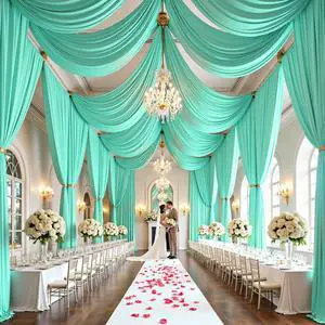 10 Panels 5ft(W) x 20ft(H) Mint Green Ceiling Drapes for Wedding Parties 20 FT Extra Long Thick Polyester Wrinkle Free Drapery Tent Decor Decorations for Birthday Party Ceremony Stage Swag 10 Panels 5ft(W) x 20ft(H) Mint Green Ceiling Drapes for Wedding Parties 20 FT Extra Long Thick Polyester Wrinkle Free Drapery Tent Decor Decorations for Birthday Party Ceremony Stage Swag
