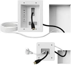 in-Wall TV Cable Management Kit with Recessed Power Dual Outlet, USB-A and USB-C Ports, 9ft Cord, and Hand Saw Easy, Safe Cable Management for Organized TV and Home Theater Setups in-Wall TV Cable Management Kit with Recessed Power Dual Outlet, USB-A and USB-C Ports, 9ft Cord, and Hand Saw Easy, Safe Cable Management for Organized TV and Home Theater Setups