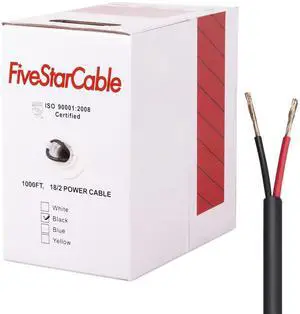 18/2 Gauge Low Voltage Cable Wire 1000 ft, 18 AWG, 2 Conductors, PVC Jacket for Security Systems, Alarm, Audio, Control, Intercom, and Speaker Applications 18/2 Gauge Low Voltage Cable Wire 1000 ft, 18 AWG, 2 Conductors, PVC Jacket for Security Systems, Alarm, Audio, Control, Intercom, and Speaker Applications