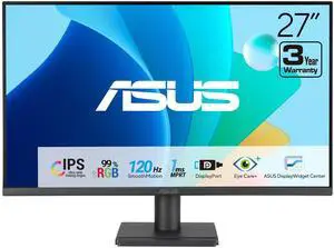 27" Computer Monitor (VA279QG) - Full HD, IPS, 120Hz, 1ms MPRT, Adaptive-Sync, Eye Care, Low Blue Light, Flicker Free, HDMI, DisplayPort, VGA, Speakers, VESA Mountable, 99% sRGB, 3yr Warranty 27" Computer Monitor (VA279QG) - Full HD, IPS, 120Hz, 1ms MPRT, Adaptive-Sync, Eye Care, Low Blue Light, Flicker Free, HDMI, DisplayPort, VGA, Speakers, VESA Mountable, 99% sRGB, 3yr Warranty