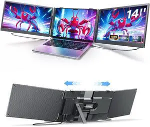 Laptop Screen Extender, Triple Screen Laptop Monitor Extender for 13 17.3 Laptop, 14 1080P FHD IPS Portable Monitor with 100% sRGB, Plug & Play Monitor Extension for Business Travel,Coding & Gaming Laptop Screen Extender, Triple Screen Laptop Monitor Extender for 13 17.3 Laptop, 14 1080P FHD IPS Portable Monitor with 100% sRGB, Plug & Play Monitor Extension for Business Travel,Coding & Gaming