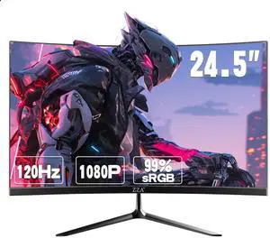 24.5 Inch FHD (1920x1080) 120Hz Curved Gaming Monitor, 3000R Curvature VA Panel, 1ms MPRT, AMD FreeSync, Ultra-Thin Bezel, Eye Care, for Esports,PC 24.5 Inch FHD (1920x1080) 120Hz Curved Gaming Monitor, 3000R Curvature VA Panel, 1ms MPRT, AMD FreeSync, Ultra-Thin Bezel, Eye Care, for Esports,PC