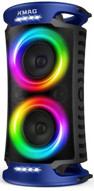 Large Party Bluetooth Speaker, 260W Peak Powerful Loud Sound with Deep Bass, 15Hr Playtime, Fast Charge, RGB Cool Light Show, TWS, Portable for Outdoor Beach, Camping, Backyard, Work, Home (Blue) Large Party Bluetooth Speaker, 260W Peak Powerful Loud Sound with Deep Bass, 15Hr Playtime, Fast Charge, RGB Cool Light Show, TWS, Portable for Outdoor Beach, Camping, Backyard, Work, Home (Blue)