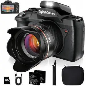 5K 64MP Digital Camera for Vlogging Compact Video Camera with Microphone Anti-Shake Night Vision 18X Zoom Travel Family Daily Use Beginners 5K 64MP Digital Camera for Vlogging Compact Video Camera with Microphone Anti-Shake Night Vision 18X Zoom Travel Family Daily Use Beginners