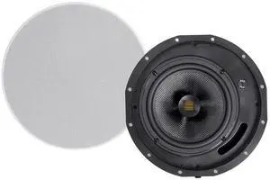 Amber 2-Way Carbon Fiber Ceiling Speakers - 6.5 Inch with Magnetic Grille and Ribbon Tweeter (Pair) Black Amber 2-Way Carbon Fiber Ceiling Speakers - 6.5 Inch with Magnetic Grille and Ribbon Tweeter (Pair) Black