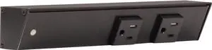 Task Lighting APT Angled Power Strip 9 inch Left, 2 Receptacles, Black Task Lighting APT Angled Power Strip 9 inch Left, 2 Receptacles, Black