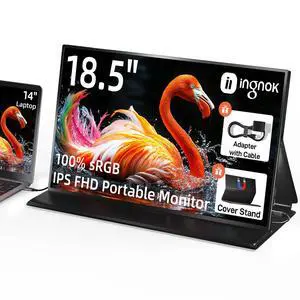 Portable Monitor, 18.5 Inch FHD 1080P 100% sRGB Laptop Screen Extender USB C HDMI Portable Gaming Monitor w/Smart Cover & Speakers, External Monitor for Laptop Mac PC Portable Monitor, 18.5 Inch FHD 1080P 100% sRGB Laptop Screen Extender USB C HDMI Portable Gaming Monitor w/Smart Cover & Speakers, External Monitor for Laptop Mac PC