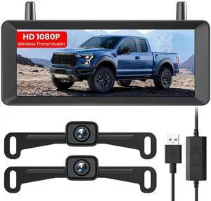 2 Wireless Backup Camera: 7.2" USB-Powered Dual Split-Screen 1080P HD Monitor with DVR Recording, Front and Rear Coverage, Stable Signal, Back Up Camera for Pickup, Trailer, SUV 2 Wireless Backup Camera: 7.2" USB-Powered Dual Split-Screen 1080P HD Monitor with DVR Recording, Front and Rear Coverage, Stable Signal, Back Up Camera for Pickup, Trailer, SUV