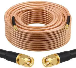 RG8X SMA Extension Cable, Low Loss SMA Male to SMA Male Coaxial Cable, High-Density Braided Copper 50 Ohm Coax for WiFi Antenna, 4G 5G LTE Gateway, Router, Ham Radio 100FT RG8X SMA Extension Cable, Low Loss SMA Male to SMA Male Coaxial Cable, High-Density Braided Copper 50 Ohm Coax for WiFi Antenna, 4G 5G LTE Gateway, Router, Ham Radio 100FT