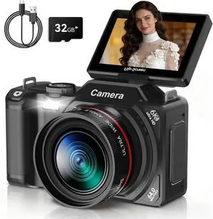 6K Digital Camera 96MP Vlogging Camera for YouTube with 3 Inch 180° Flip Screen WiFi Autofocus 18X Zoom 32GB Card Portable Travel Camera for Beginners(XJ311 Black) 6K Digital Camera 96MP Vlogging Camera for YouTube with 3 Inch 180° Flip Screen WiFi Autofocus 18X Zoom 32GB Card Portable Travel Camera for Beginners(XJ311 Black)
