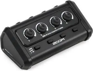 ZHA-4 4-Channel, Battery-Powered Headphone Amplifier with Volume & Mute Functions, for Podcasting, Music, Production ZHA-4 4-Channel, Battery-Powered Headphone Amplifier with Volume & Mute Functions, for Podcasting, Music, Production
