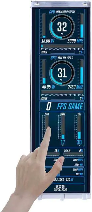 14.5 Inch 2K Touch Screen Monitor 2560x720 for Y70 PC Computer Case Building CPU/GPU Temperature Monitoring IPS LCD Display Supports/USB C Input,White Frame 14.5 Inch 2K Touch Screen Monitor 2560x720 for Y70 PC Computer Case Building CPU/GPU Temperature Monitoring IPS LCD Display Supports/USB C Input,White Frame