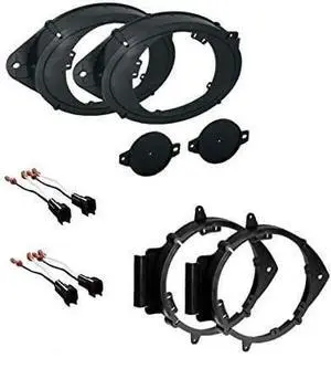 2 Pair 6" 6.5" 6.75" (or 6x9 Front) Car Speaker + Tweeter Install Mount Bracket Plates with Wire Connectors- Made for Some Chevrolet GMC GM: 2015-2024 Silverado, Sierra, Tahoe, Suburban, Yukon Etc 2 Pair 6" 6.5" 6.75" (or 6x9 Front) Car Speaker + Tweeter Install Mount Bracket Plates with Wire Connectors- Made for Some Chevrolet GMC GM: 2015-2024 Silverado, Sierra, Tahoe, Suburban, Yukon Etc