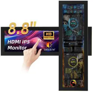 iPitstBit 8.8 Inch Touchscreen Monitor, 1920x480 PC Temperature Display, PC Sensor Panel Display, IPS USB Mini Screen for Raspberry Pi, AIDA64 CPU RAM Data Monitor ARGB Computer Case iPitstBit 8.8 Inch Touchscreen Monitor, 1920x480 PC Temperature Display, PC Sensor Panel Display, IPS USB Mini Screen for Raspberry Pi, AIDA64 CPU RAM Data Monitor ARGB Computer Case