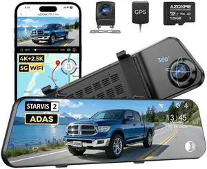 PG17 Pro STARVIS 2 Mirror Dash Cam Front and Rear with IMX678, ADAS 12" Rear View Mirror Camera, 4K+ 2.5K Dual HDR Dash Camera for Cars, 5.8GHz WiFi Car Camera with 128GB Card Voice Control GPS PG17 Pro STARVIS 2 Mirror Dash Cam Front and Rear with IMX678, ADAS 12" Rear View Mirror Camera, 4K+ 2.5K Dual HDR Dash Camera for Cars, 5.8GHz WiFi Car Camera with 128GB Card Voice Control GPS