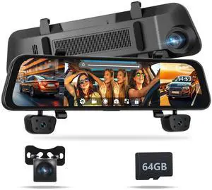 4 Channel Mirror Dash Cam 1080P Front and Rear/Inside 12 Touch Screen HD Rearview Mirror Dash Cam with G-Sensor GPS Parking Monitor Built-in WiFi 4 Channel Mirror Dash Cam 1080P Front and Rear/Inside 12 Touch Screen HD Rearview Mirror Dash Cam with G-Sensor GPS Parking Monitor Built-in WiFi
