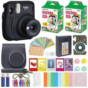 Instax Mini 11 Instant Camera Charcoal Gray + MiniMate Accessories Bundle + Fuji Instax Film Value Pack (40 Sheets) Accessories Bundle, Color Filters , Album, Frames Instax Mini 11 Instant Camera Charcoal Gray + MiniMate Accessories Bundle + Fuji Instax Film Value Pack (40 Sheets) Accessories Bundle, Color Filters , Album, Frames