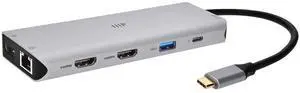 13-in-1 Dual-HDMI + DisplayPort Multi-Stream Transport (MST) Triple Monitor Docking Station - 4K, 5Gbps USB A, Ethernet, Card Reader, 100W PD, Silver 13-in-1 Dual-HDMI + DisplayPort Multi-Stream Transport (MST) Triple Monitor Docking Station - 4K, 5Gbps USB A, Ethernet, Card Reader, 100W PD, Silver