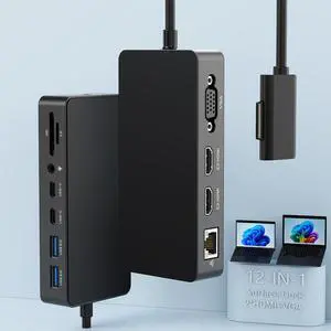 for New MS Surface Dock Triple Display with Power Supply,12 in 1 Surface Pro Docking Station Dual 4K HDMI+VGA for Surface Pro 9/8/X/7/6/5/4/3,Surface Laptop go/5/4/3/2/1,Surface Book 3/2/1 for New MS Surface Dock Triple Display with Power Supply,12 in 1 Surface Pro Docking Station Dual 4K HDMI+VGA for Surface Pro 9/8/X/7/6/5/4/3,Surface Laptop go/5/4/3/2/1,Surface Book 3/2/1